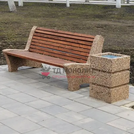 Урна из бетона City, гравий пестрый