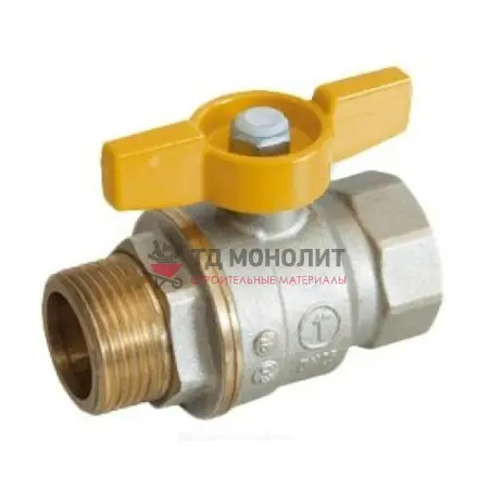 Кран шаровой латунь никель газ R731G Ду 15 ВР полнопроходной бабочка Giacomini R731GAX003