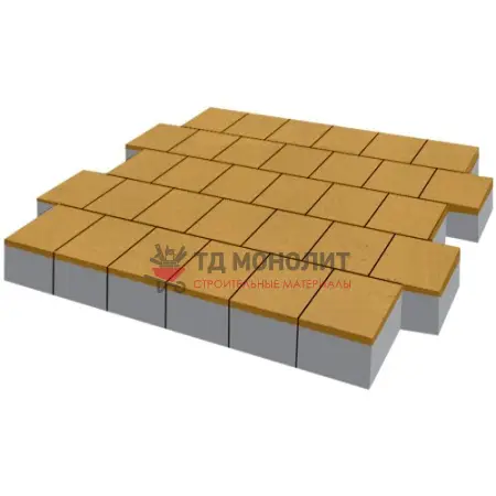 Тротуарная плитка Armor, 100 мм, желый, гладкая