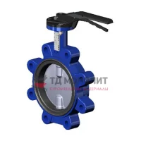 Затвор дисковый поворотный чугун VPI4649-02EP Ду 150 Ру16 с резьб проушинами с рукояткой диск нерж манжета EPDM Tecofi VPI4649-02EP0150