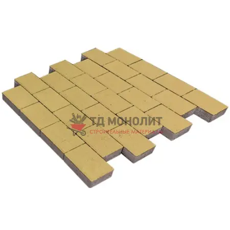 Тротуарная плитка Грас, 80 мм, Песочный, гладкая