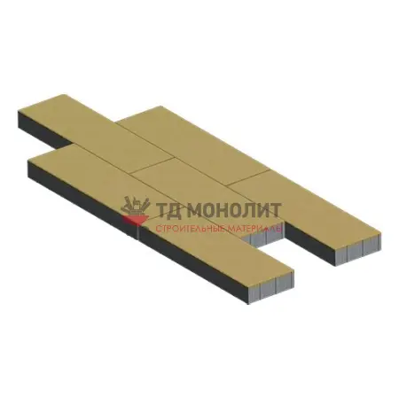 Тротуарная плитка Аликанте, 80 мм, Песочный, гладкая