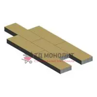 Тротуарная плитка Аликанте, 80 мм, Песочный, гладкая