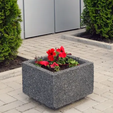 Вазон из бетона Blumen, гравий пестрый