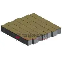 Тротуарная плитка Аттика, 60 мм, Песочный, гладкая