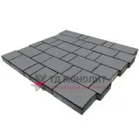 Тротуарная плитка Бергамо серая, 40 мм, гладкая