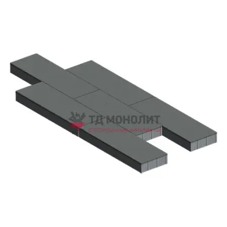 Тротуарная плитка Аликанте, 80 мм, серый, гладкая