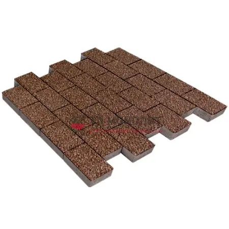 Тротуарная плитка Грас, 80 мм, Коричневый, antico
