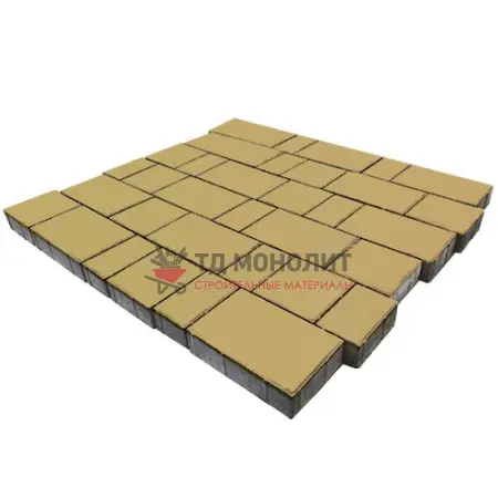 Тротуарная плитка Бельпассо, 60 мм, песочный, гладкая