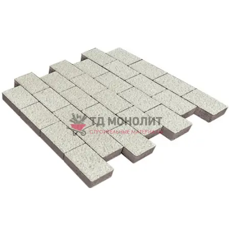 Тротуарная плитка Грас, 80 мм, Белый, antico