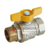 Кран шаровой латунь никель газ R731G Ду 15 ВР полнопроходной бабочка Giacomini R731GAX003