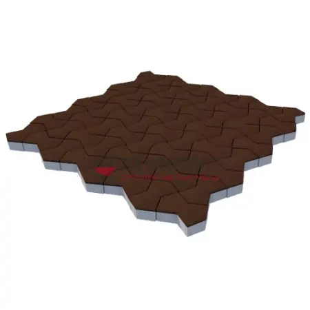 Тротуарная плитка Пиксель, 80 мм, Коричневый, гладкая