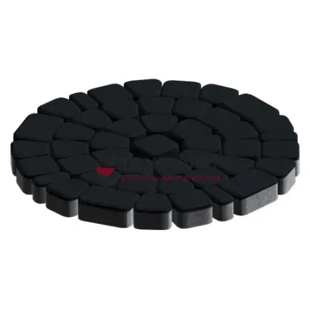 Тротуарная плитка Классико, 60 мм, Черный, гладкая