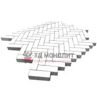 Тротуарная плитка Паркет, 60 мм, белый, гладкая