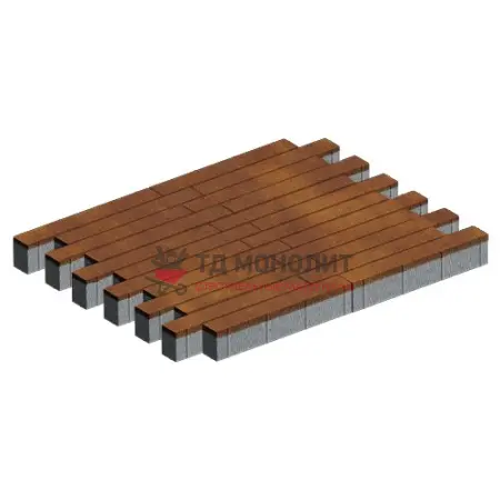 Тротуарная плитка Кроссбар Хэви, 100 мм, ColorMix Апероль, гладкая