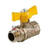 Кран шаровой латунь газ Стандарт 221 аналог 11б27п Ду 15 Ру16 ВР/НР полнопроходной рычаг ГАЛЛОП 116010