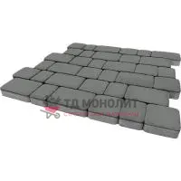 Тротуарная плитка Инсбрук Альт, 60 мм, серый, гладкая