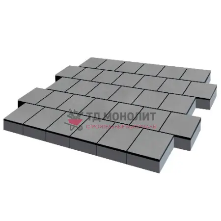 Тротуарная плитка Виго, 80 мм, серый, гладкая