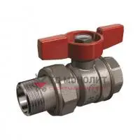 Кран шаровой латунь хром R854L Ду 50 Ру28 ВР/НР полнопроходной рычаг Giacomini R854LX028